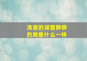 清澈的湖面静静的就像什么一样