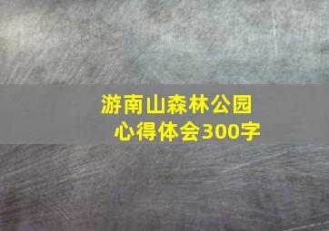 游南山森林公园心得体会300字