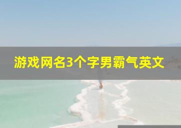 游戏网名3个字男霸气英文