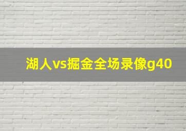 湖人vs掘金全场录像g40