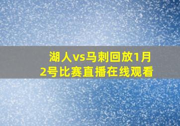 湖人vs马刺回放1月2号比赛直播在线观看