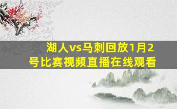 湖人vs马刺回放1月2号比赛视频直播在线观看