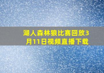 湖人森林狼比赛回放3月11日视频直播下载