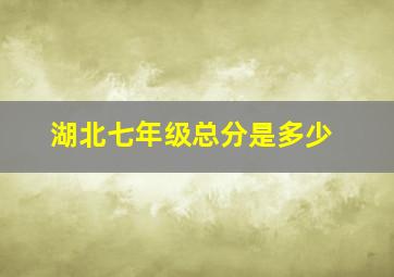 湖北七年级总分是多少