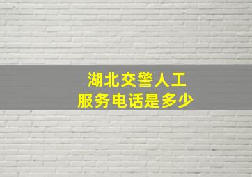 湖北交警人工服务电话是多少