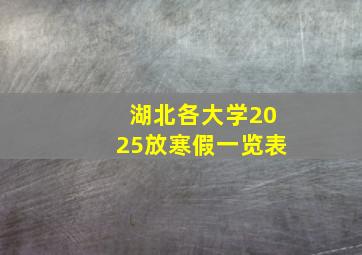 湖北各大学2025放寒假一览表