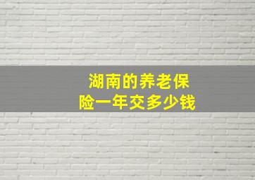 湖南的养老保险一年交多少钱