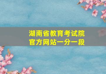 湖南省教育考试院官方网站一分一段