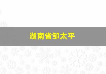 湖南省邹太平