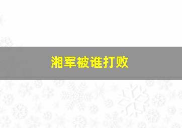 湘军被谁打败