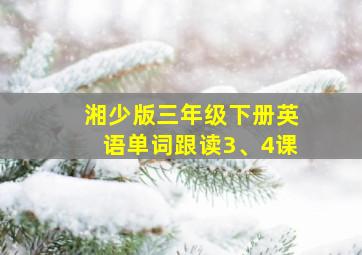 湘少版三年级下册英语单词跟读3、4课