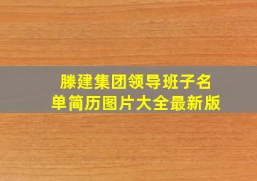 滕建集团领导班子名单简历图片大全最新版