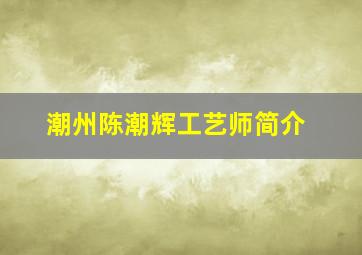 潮州陈潮辉工艺师简介