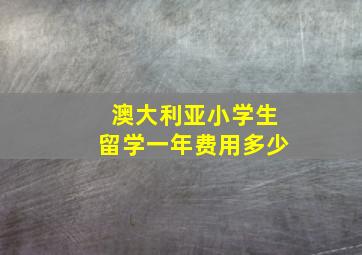 澳大利亚小学生留学一年费用多少