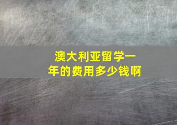 澳大利亚留学一年的费用多少钱啊