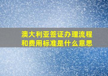 澳大利亚签证办理流程和费用标准是什么意思