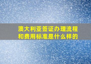 澳大利亚签证办理流程和费用标准是什么样的