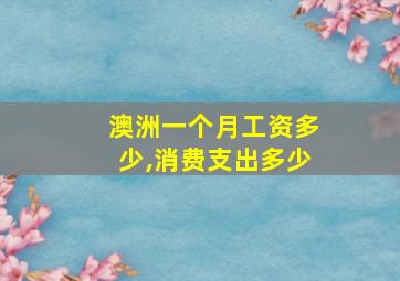 澳洲一个月工资多少,消费支出多少