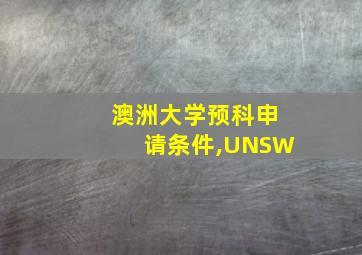 澳洲大学预科申请条件,UNSW