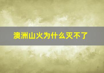 澳洲山火为什么灭不了