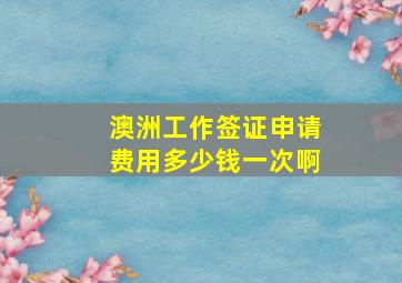 澳洲工作签证申请费用多少钱一次啊