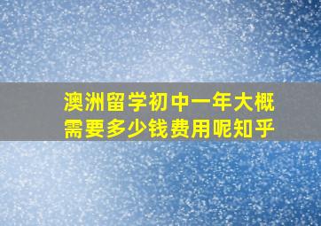 澳洲留学初中一年大概需要多少钱费用呢知乎