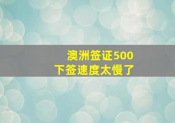 澳洲签证500下签速度太慢了