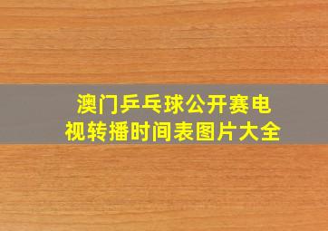 澳门乒乓球公开赛电视转播时间表图片大全