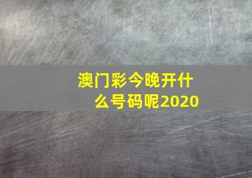 澳门彩今晚开什么号码呢2020