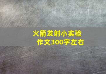 火箭发射小实验作文300字左右