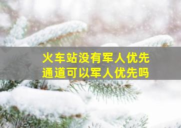 火车站没有军人优先通道可以军人优先吗