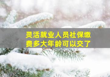 灵活就业人员社保缴费多大年龄可以交了