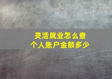 灵活就业怎么查个人账户金额多少