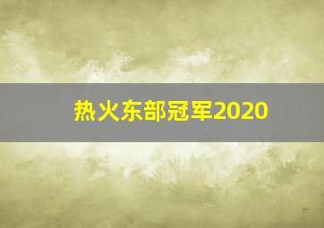 热火东部冠军2020