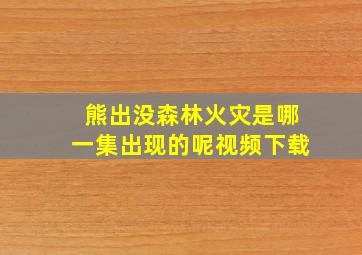 熊出没森林火灾是哪一集出现的呢视频下载