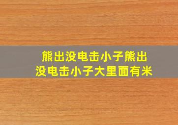 熊出没电击小子熊出没电击小子大里面有米