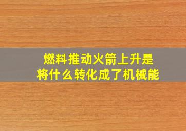 燃料推动火箭上升是将什么转化成了机械能