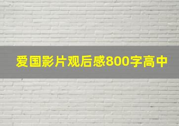 爱国影片观后感800字高中