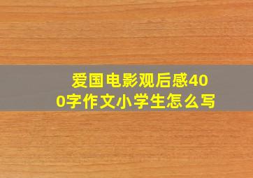 爱国电影观后感400字作文小学生怎么写