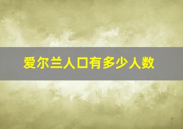 爱尔兰人口有多少人数