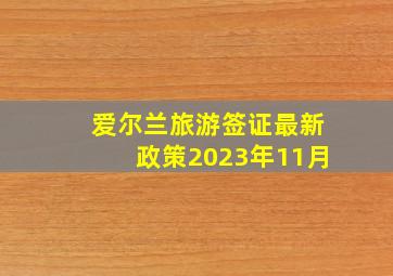 爱尔兰旅游签证最新政策2023年11月