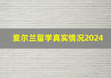 爱尔兰留学真实情况2024