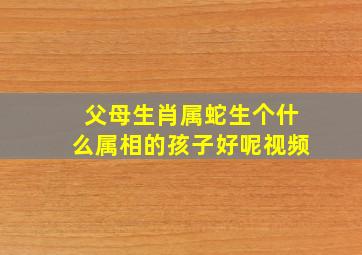 父母生肖属蛇生个什么属相的孩子好呢视频