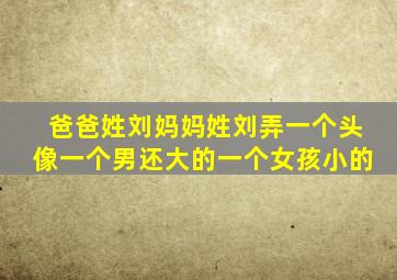 爸爸姓刘妈妈姓刘弄一个头像一个男还大的一个女孩小的