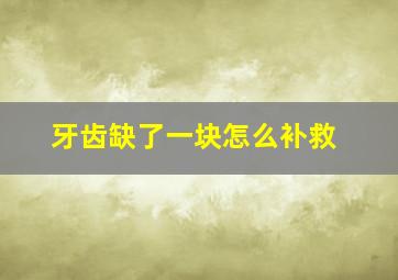 牙齿缺了一块怎么补救