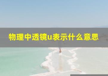 物理中透镜u表示什么意思