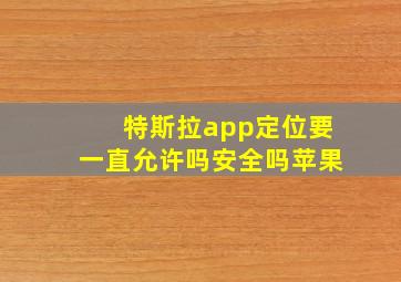 特斯拉app定位要一直允许吗安全吗苹果