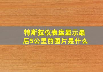 特斯拉仪表盘显示最后5公里的图片是什么