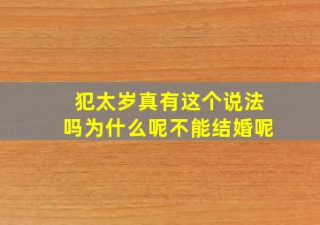 犯太岁真有这个说法吗为什么呢不能结婚呢