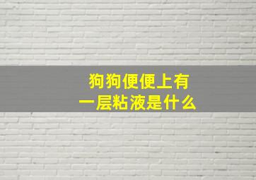 狗狗便便上有一层粘液是什么